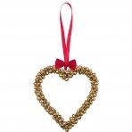 Dekoracija Heart bell gold hanging