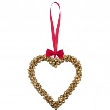 Dekoracija Heart bell gold hanging