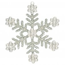 Dekoracija SNAIGĖ (Snowflake Glass bead silver large)